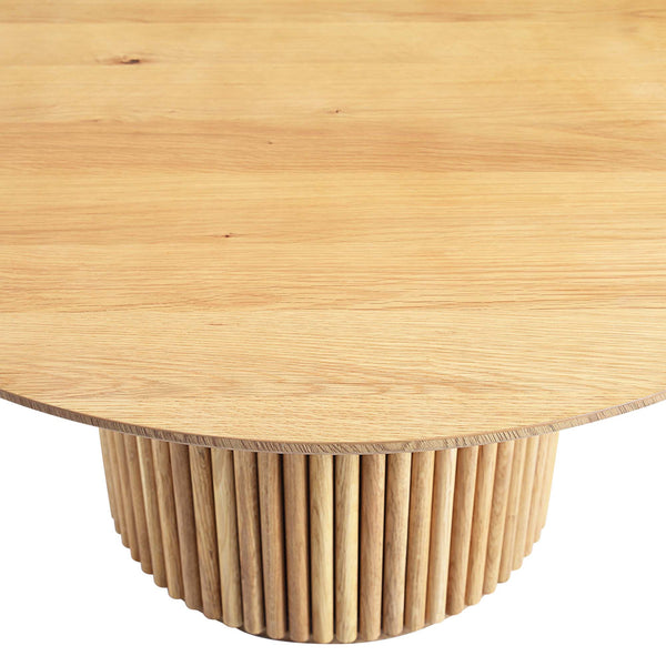 Maru Round Oak Pedestal Coffee Table, Oak