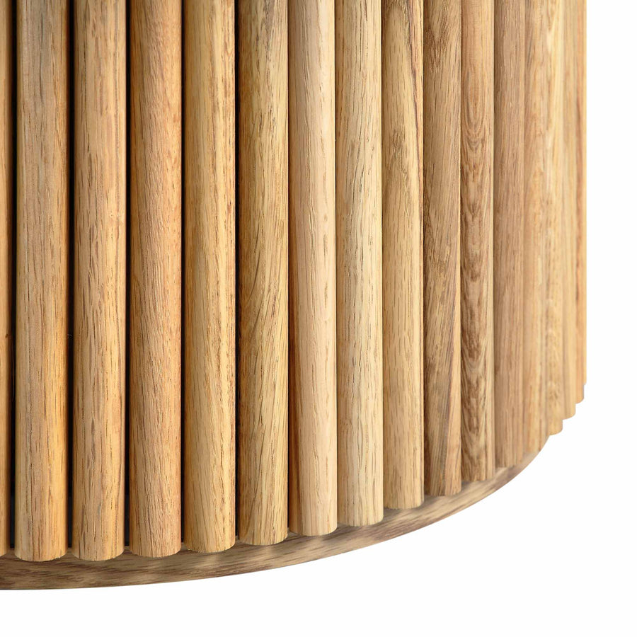 Maru Round Oak Pedestal Coffee Table, Oak