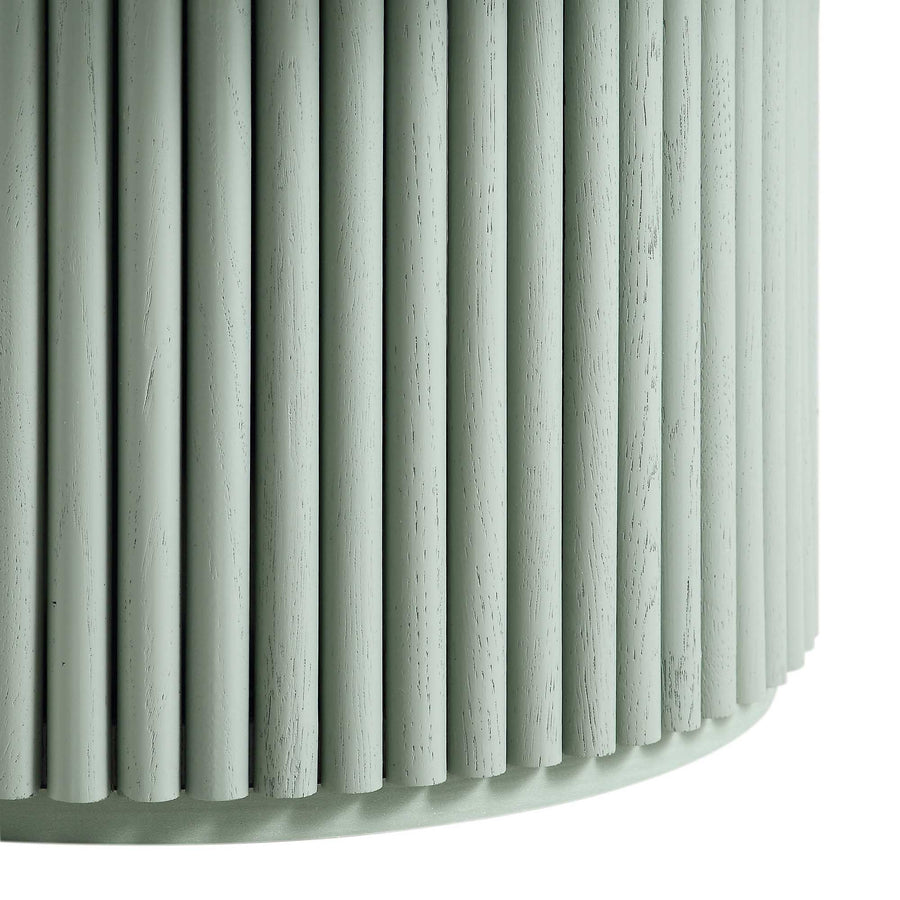 Maru Round Oak Pedestal Coffee Table, Sage Green