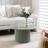 Maru Round Oak Pedestal Coffee Table, Sage Green - daals