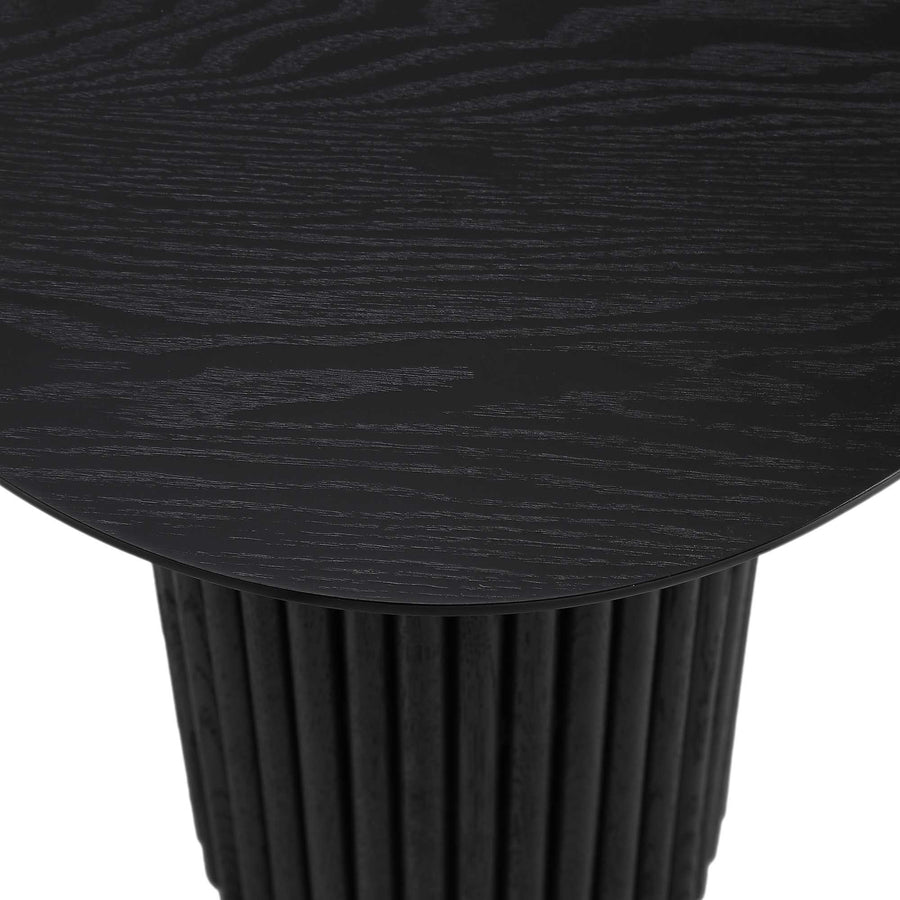Maru Oak Round Side Table, Black