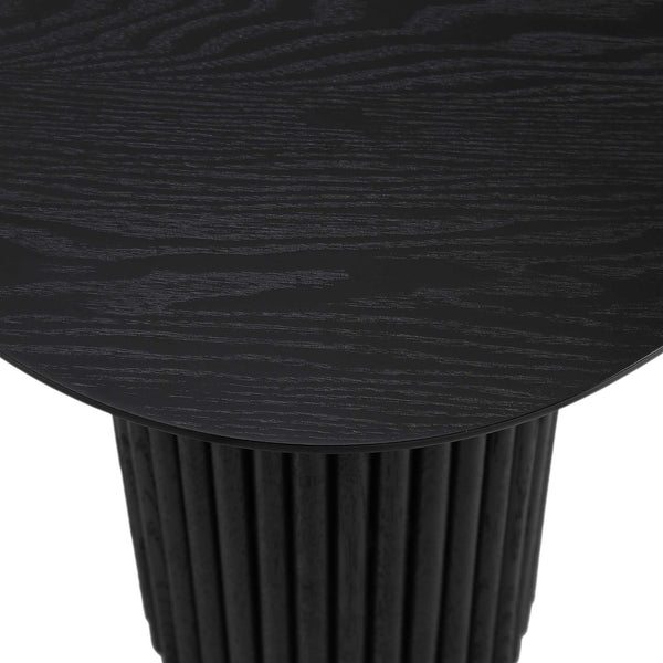 Maru Oak Round Side Table, Black