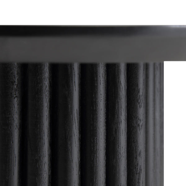 Maru Oak Round Side Table, Black