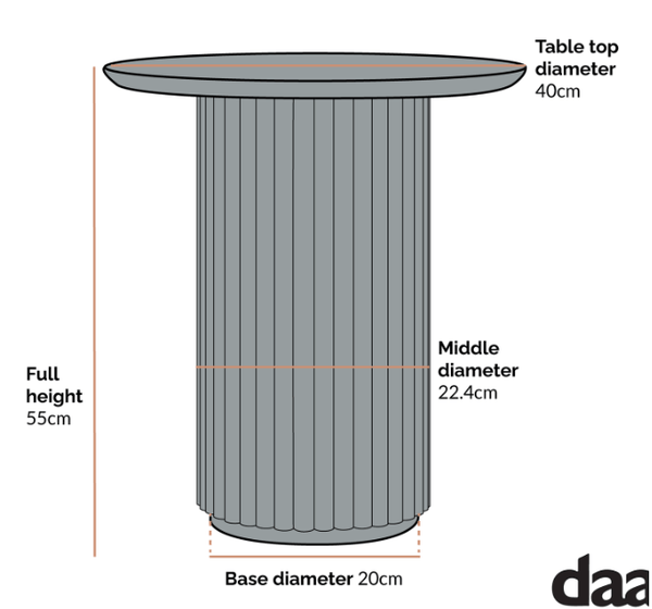 Maru Oak Round Side Table, Black