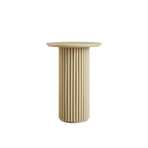 Maru Oak Round Side Table, Greige Oak
