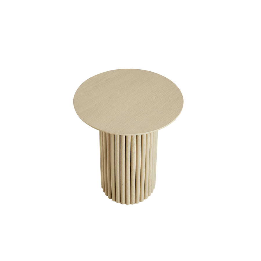 Maru Oak Round Side Table, Greige Oak - daals