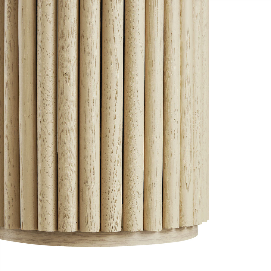 Maru Oak Round Side Table, Greige Oak - daals