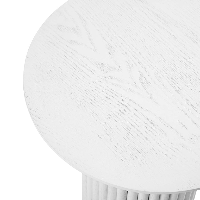 Maru Oak Round Side Table, Washed White daals