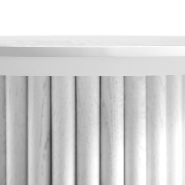 Maru Oak Round Side Table, Washed White