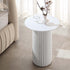 Maru Oak Round Side Table, Washed White - daals