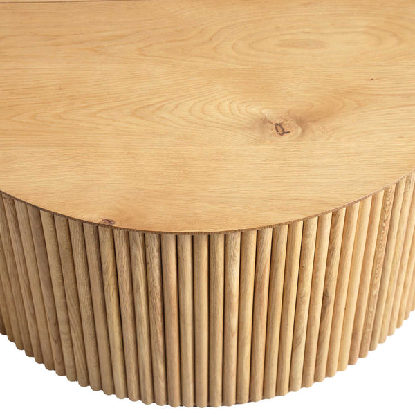 Maru Oak Round Coffee Table with Storage, Oak