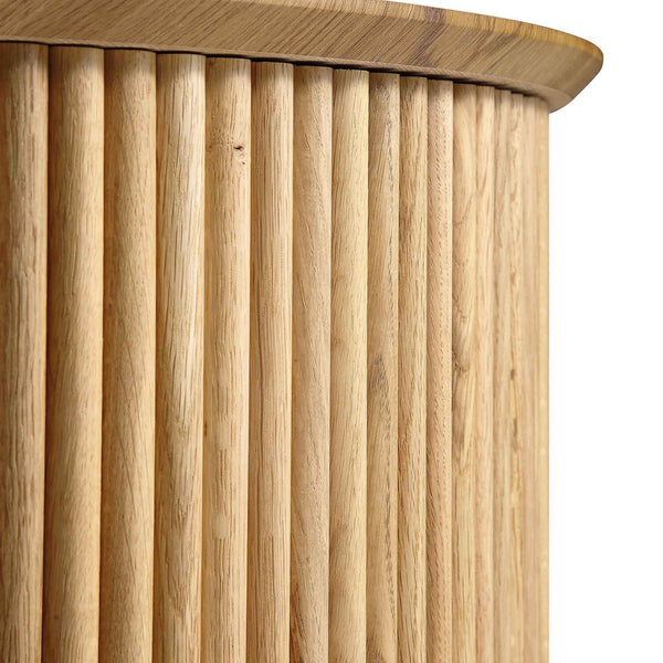 Maru Oak Round Coffee Table with Storage, Oak