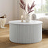 Maru Oak Round Coffee Table with Storage, Washed White - daals