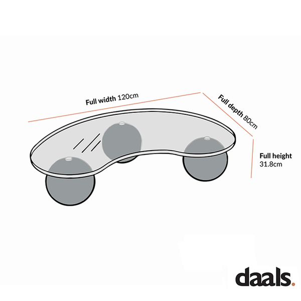 Sveti Curved Glass Coffee Table, Black