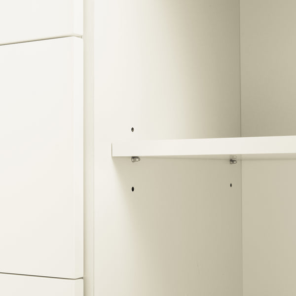 Agnes Curved Edge 2 Door 3 Drawer Wide Sideboard, Off White with Oak Top