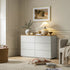 Agnes Curved Edge Chest of 6 Drawers, Dove Grey with Oak Top - daals