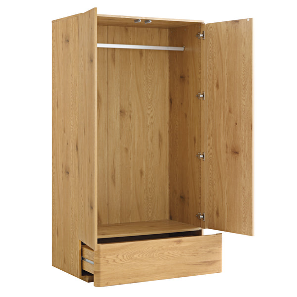 Agnes Curved Edge Double Wardrobe, Natural