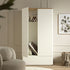 Agnes Curved Edge Double Wardrobe, Off White with Oak Top - daals