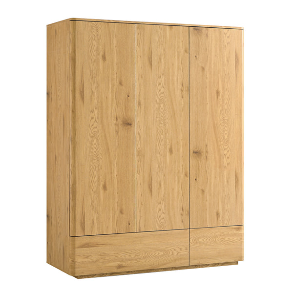 Agnes Curved Edge Triple Wardrobe, Natural