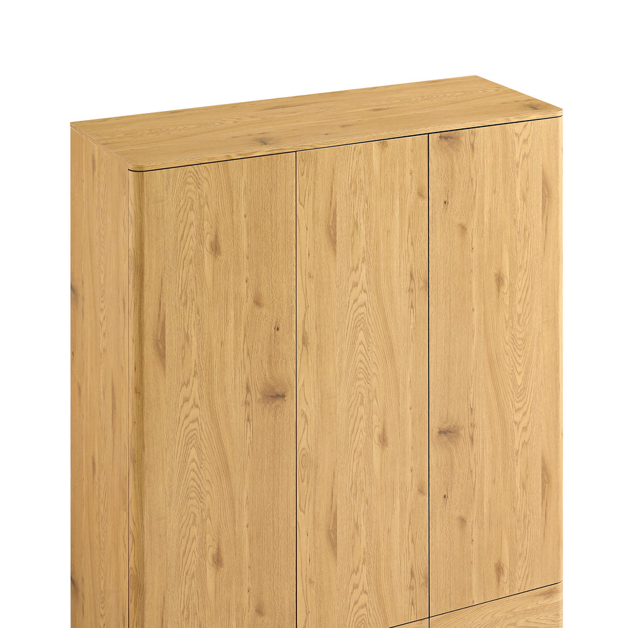Agnes Curved Edge Triple Wardrobe, Natural