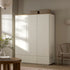 Agnes Curved Edge Triple Wardrobe, Off White with Oak Top - daals