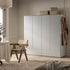 Agnes Curved Edge 4 - Door Wardrobe, Dove Grey with Oak Top - daals