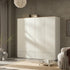 Agnes Curved Edge 4 - Door Wardrobe, Off White with Oak Top - daals