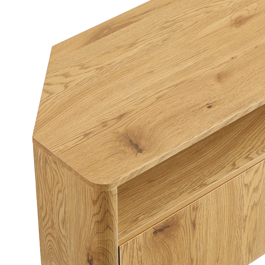 Agnes Curved Edge Corner TV Unit, Natural