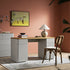 Agnes Curved Edge Desk with Storage, Dove Grey with Oak Top - daals
