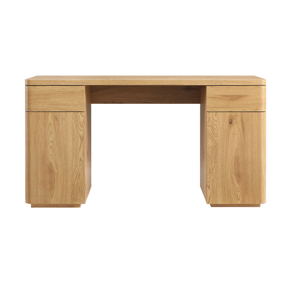 Agnes Curved Edge Desk with Storage, Natural