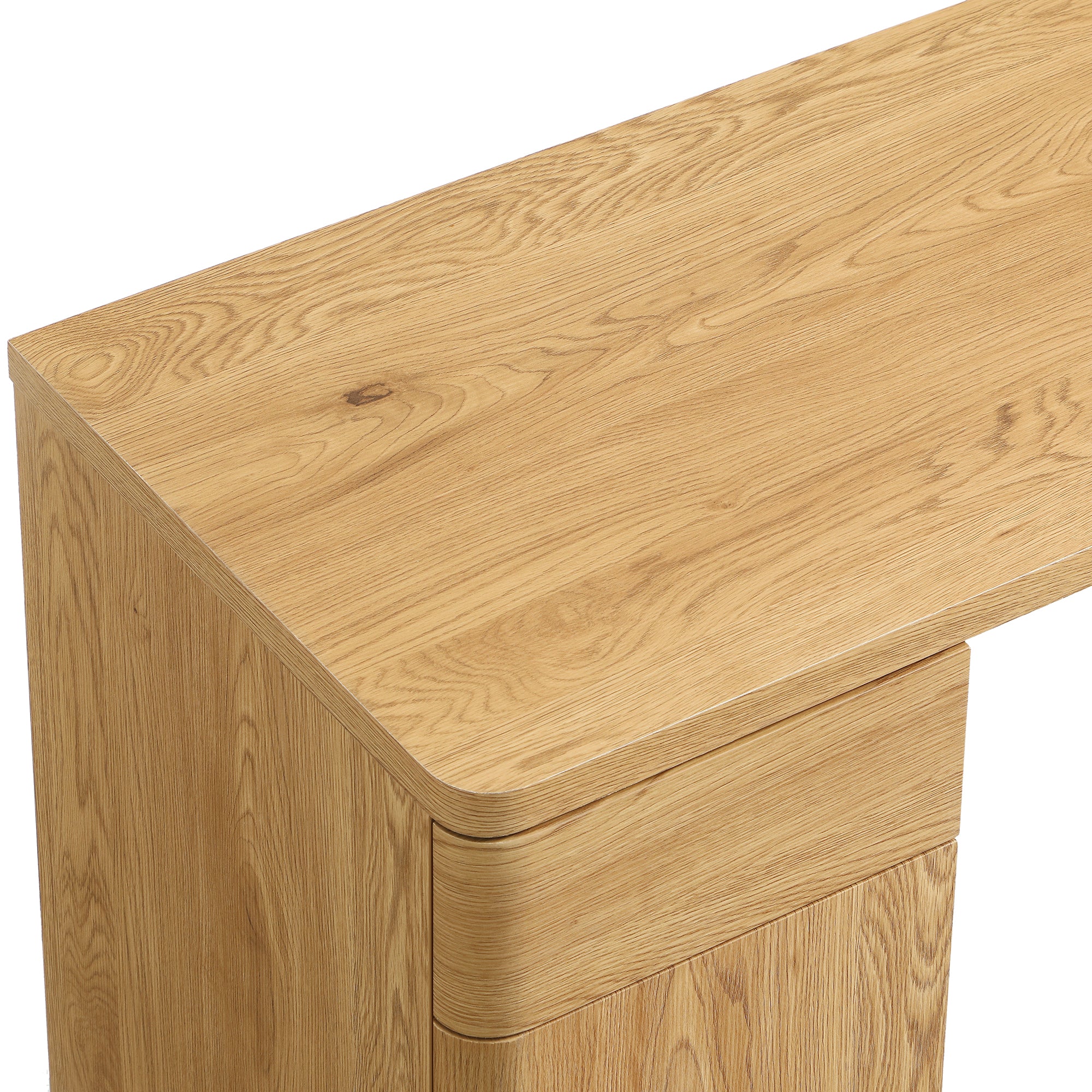 Desk With Rounded Edges Agnes Curved Edge Desk with Storage, Natural | daals