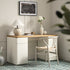 Agnes Curved Edge Desk with Storage, Off White with Oak Top - daals