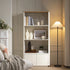 Agnes Curved Edge Bookcase, Off White with Oak Top - daals