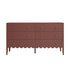 Henley Scalloped Edge 6 Drawer 140cm Wide Chest, Rose wood - daals