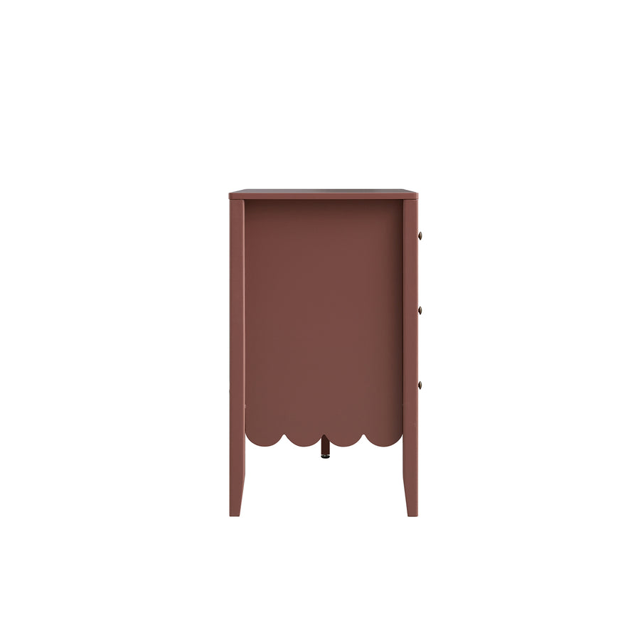 Henley Scalloped Edge 6 Drawer 140cm Wide Chest, Rose wood - daals