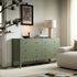 Henley Scalloped Edge 6 Drawer 140cm Wide Chest, Sage Green - daals