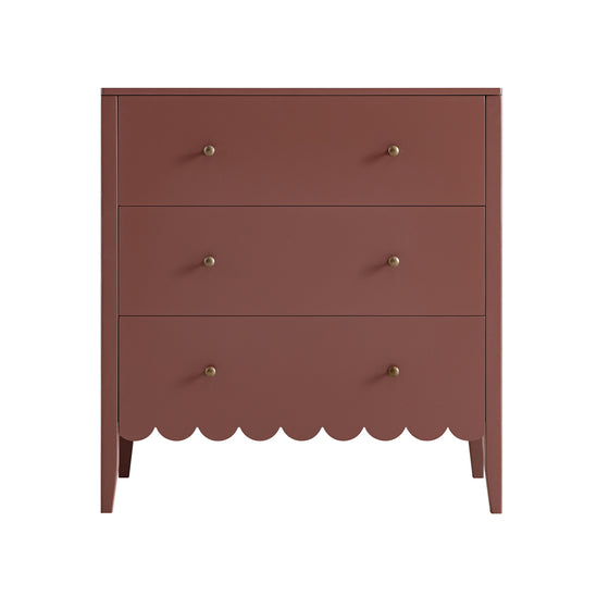 Henley Scalloped Edge 3 Drawer Chest, Rosewood