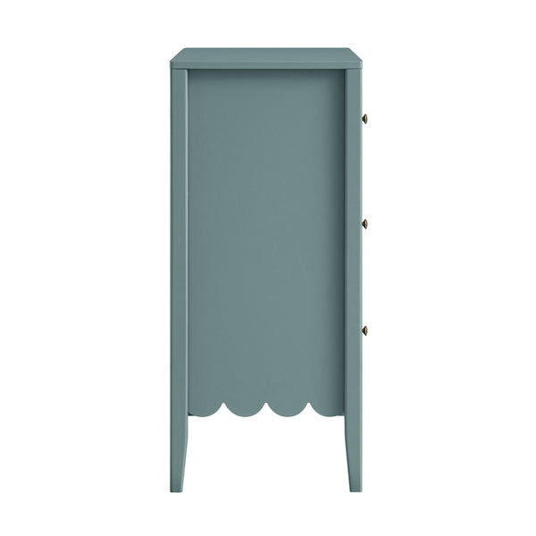 Henley Scalloped Edge 3 Drawer Chest, Blue Spruce