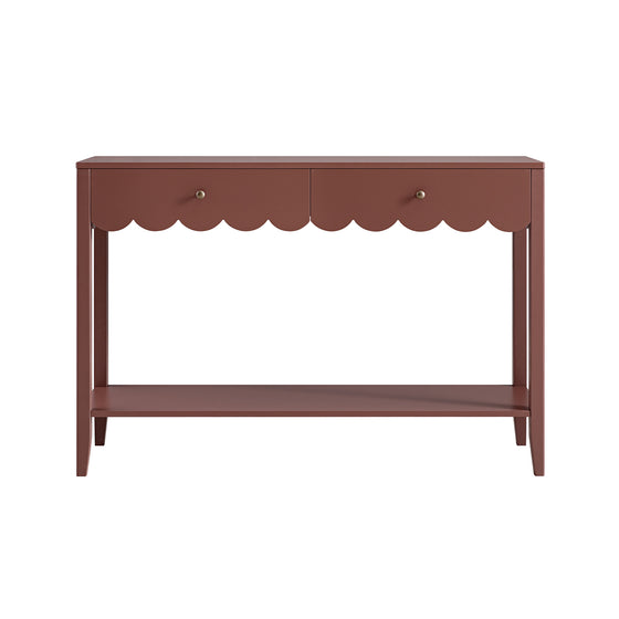 Henley Scalloped Edge Console Table, Rosewood