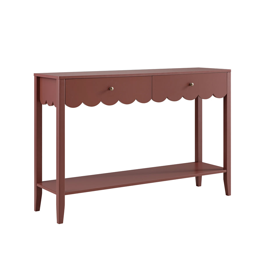 Henley Scalloped Edge Console Table, Rosewood