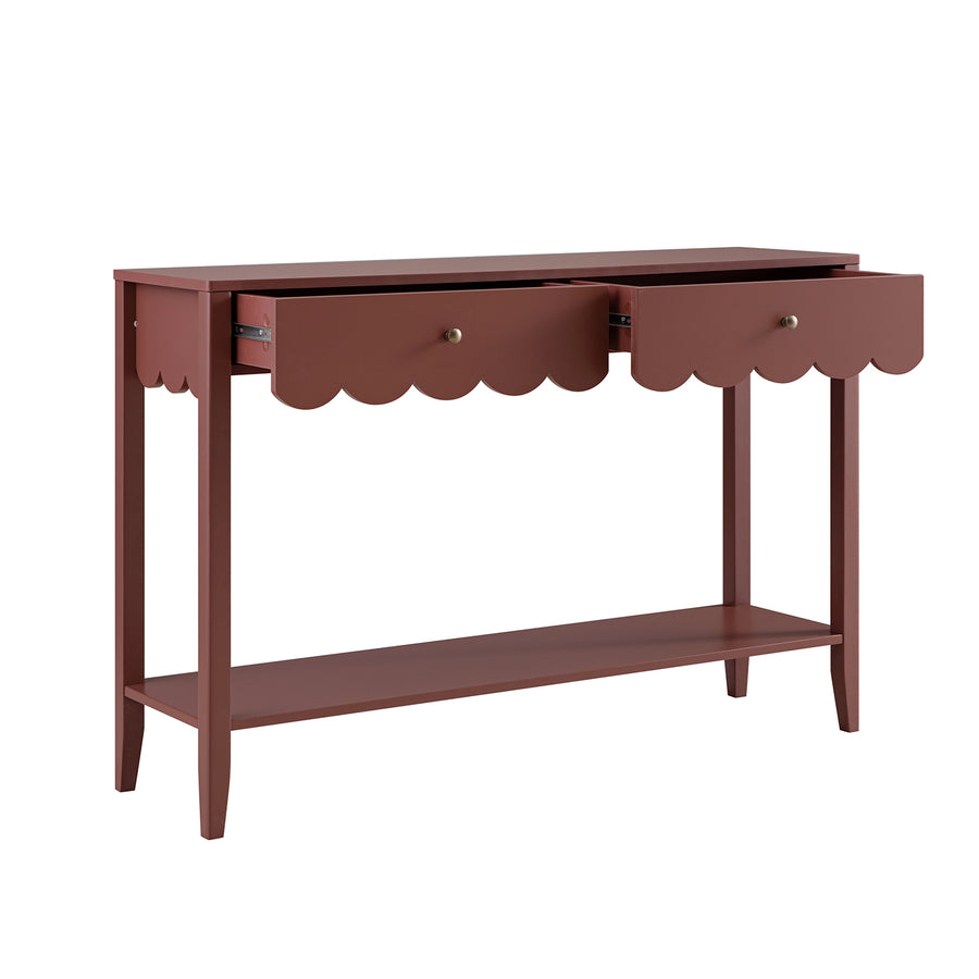 Henley Scalloped Edge Console Table, Rosewood