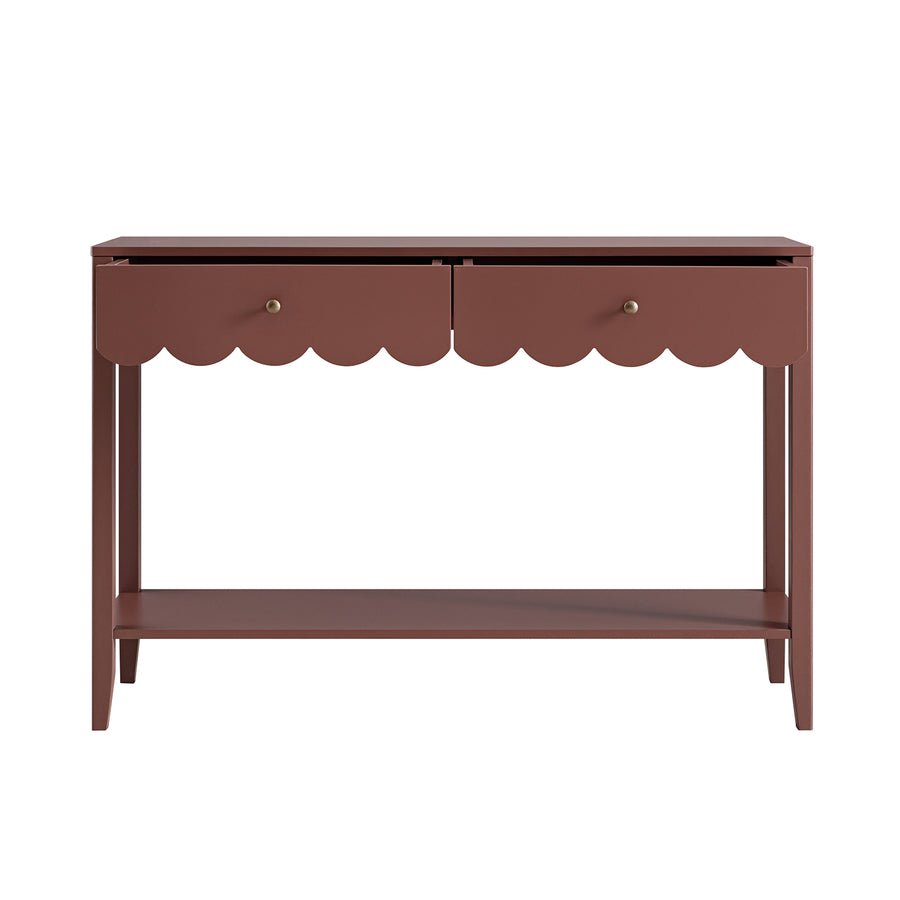 Henley Scalloped Edge Console Table, Rosewood