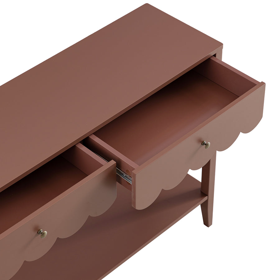 Henley Scalloped Edge Console Table, Rosewood