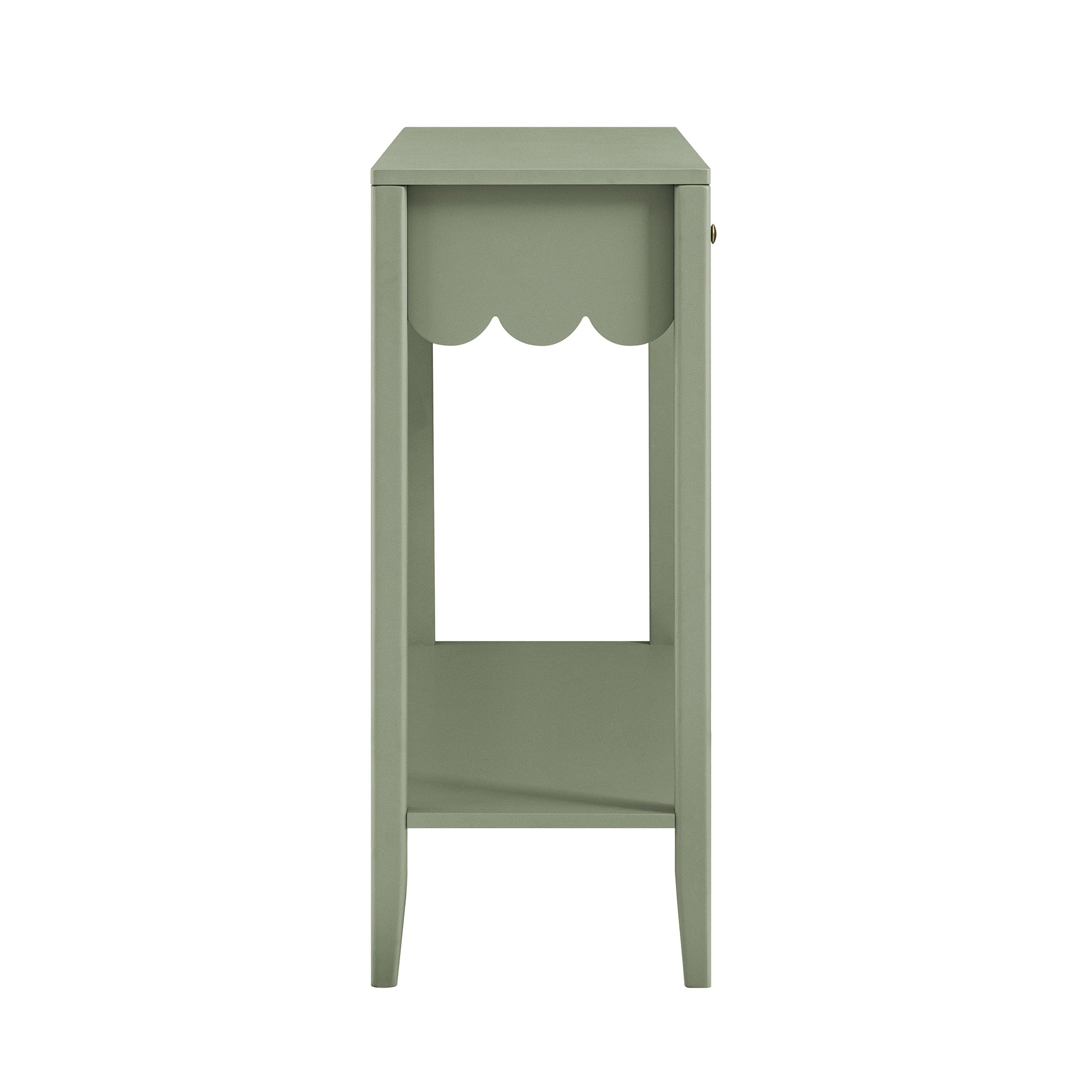 Henley Scalloped Edge Console Table, Sage Green | daals