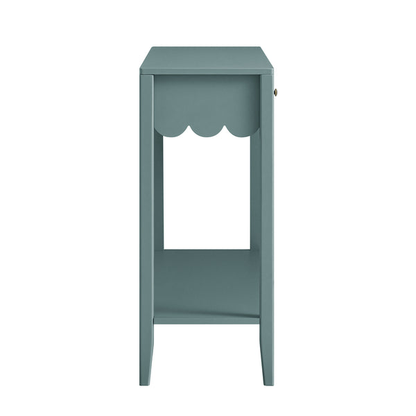 Henley Scalloped Edge Console Table, Blue Spruce