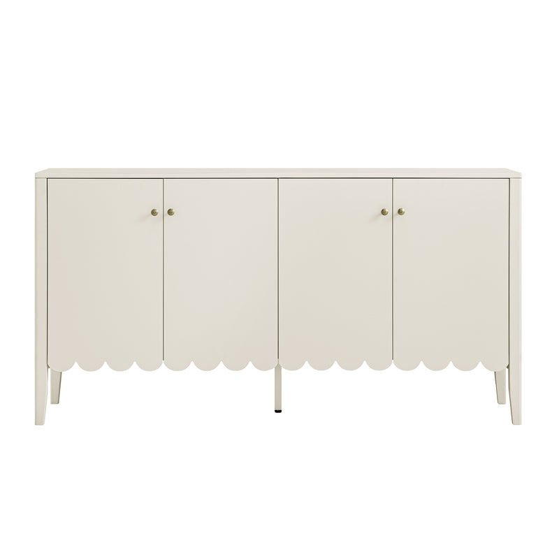 Henley Scalloped Edge 150cm Wide Sideboard, Light Sand