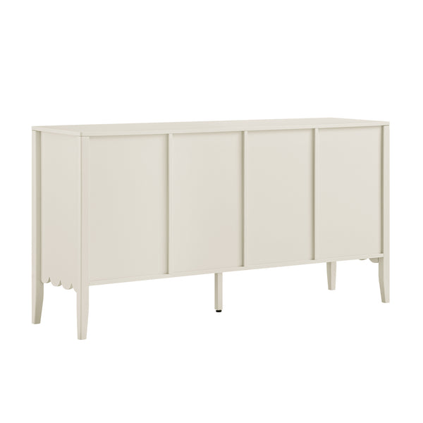 Henley Scalloped Edge 150cm Wide Sideboard, Light Sand