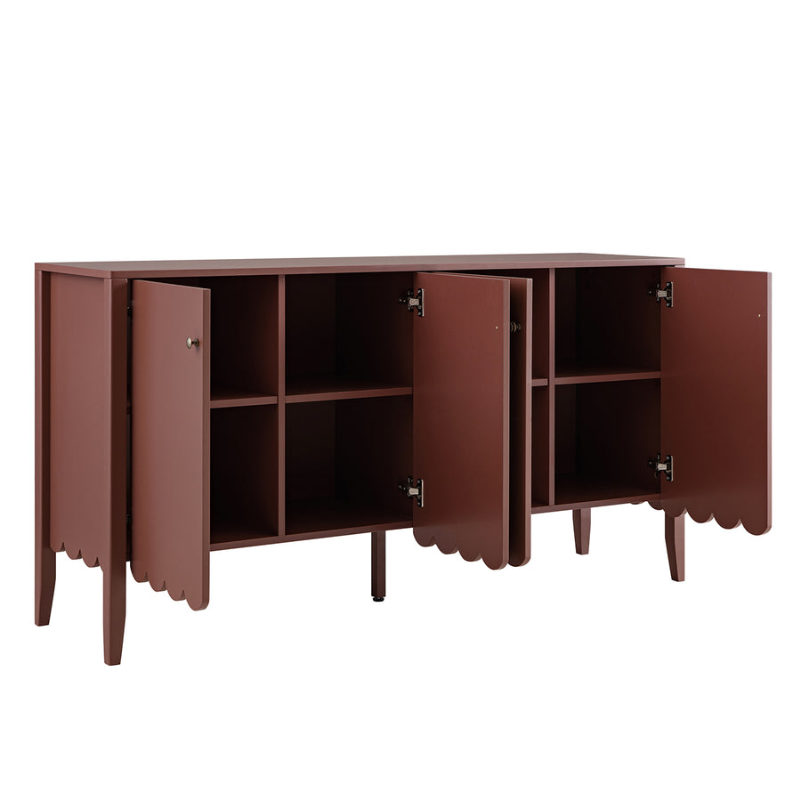 Henley Scalloped Edge 150cm Wide Sideboard, Rosewood