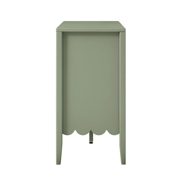 Henley Scalloped Edge 150cm Wide Sideboard, Sage Green