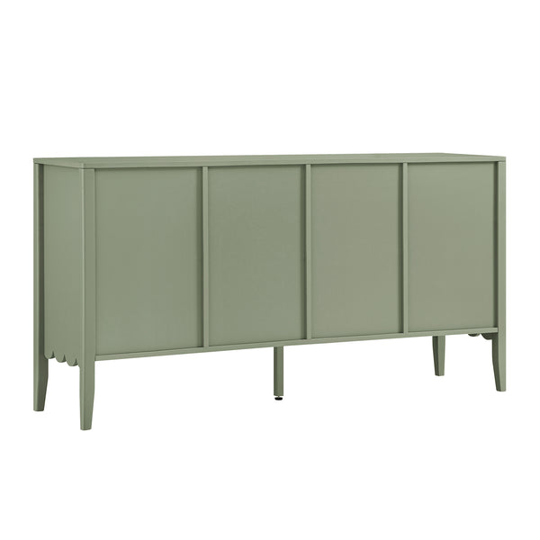 Henley Scalloped Edge 150cm Wide Sideboard, Sage Green
